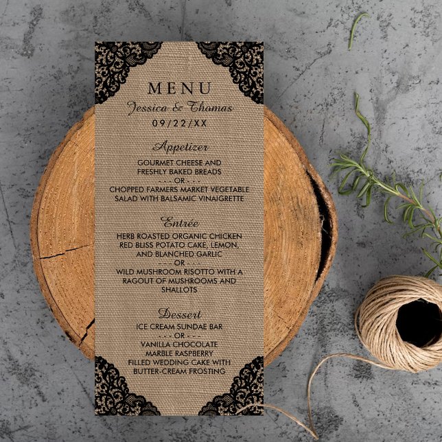 Menu La dentelle noire sur la collection de Mariages de (Créateur téléchargé)