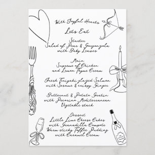 Menu La Dolce Vita Doodle Mariage manuscrit