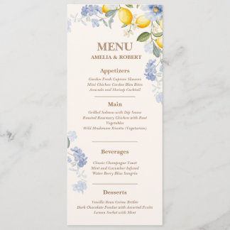 Menu La Dolce Vita Lemon italian citrus wedding