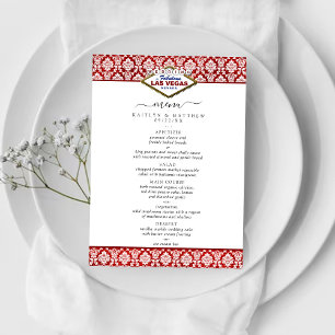 Menu La Parties scintillant Damask Las Vegas Mariage Co