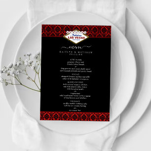Menu La Parties scintillant Damask Las Vegas Mariage Co