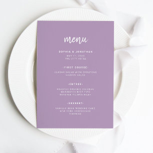 Menu Lavande de script minimaliste moderne   MARIAGE