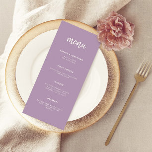 Menu Lavande de script minimaliste moderne   MARIAGE