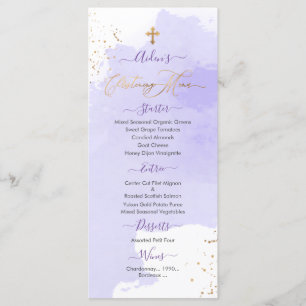 Menu Lavender Watercolor Christening+1er Anniversaire M