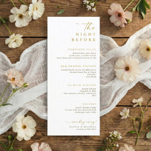 Menu Le Dîner de Répétition de Mariage La Nuit Avant Or