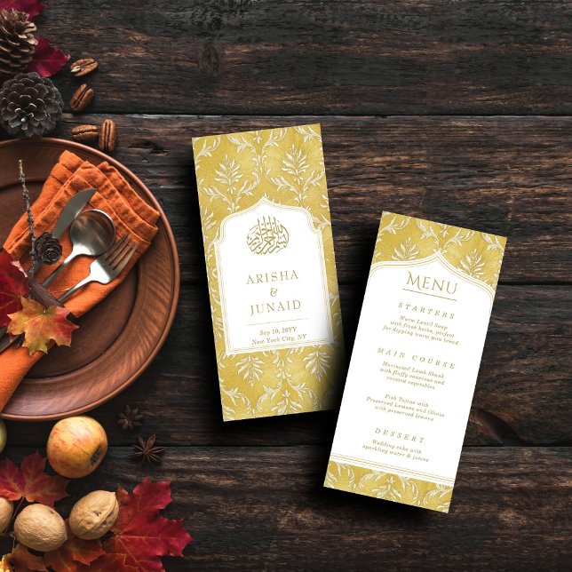 Menu Le roi islamique Golden Damask Mariage musulman (Créateur téléchargé)