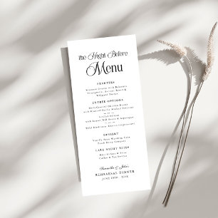 Menu Le Souper de Répétition Élégant Moderne de la Veil