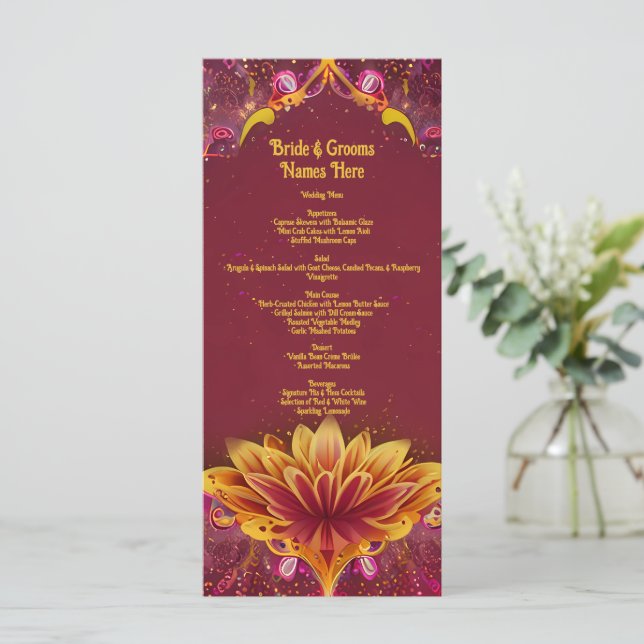 Menu Les fleurs éternelles : une célébration de l'amour (Debout devant)