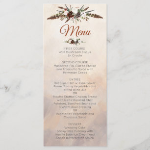 Menu Les plumes de bois rustiques et la floraison