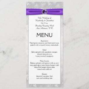 Menu L'étoile pourpre argentée de rubans de pierres