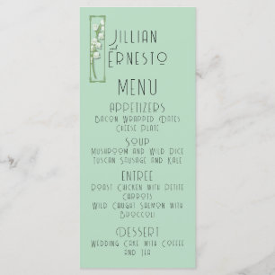Menu Lily de Vallée avec des fougères Vert doux