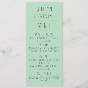 Menu Lily de Vallée avec des fougères Vert doux