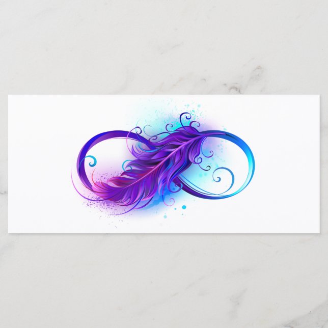 Menu L'infini avec plume violette (Devant)