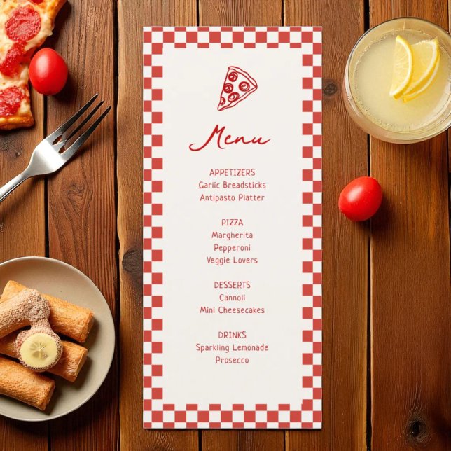 Menu Livraison spéciale Pizza Baby shower à thème (Créateur téléchargé)