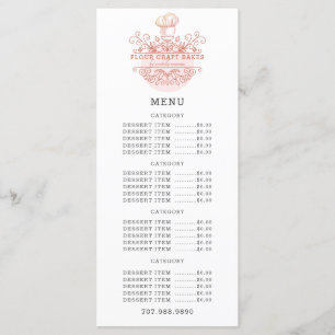 Menu Logo Baker Bakery Rose Rose