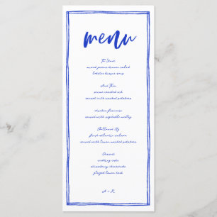 Menu Longue Mariage Bleu Français Moderne