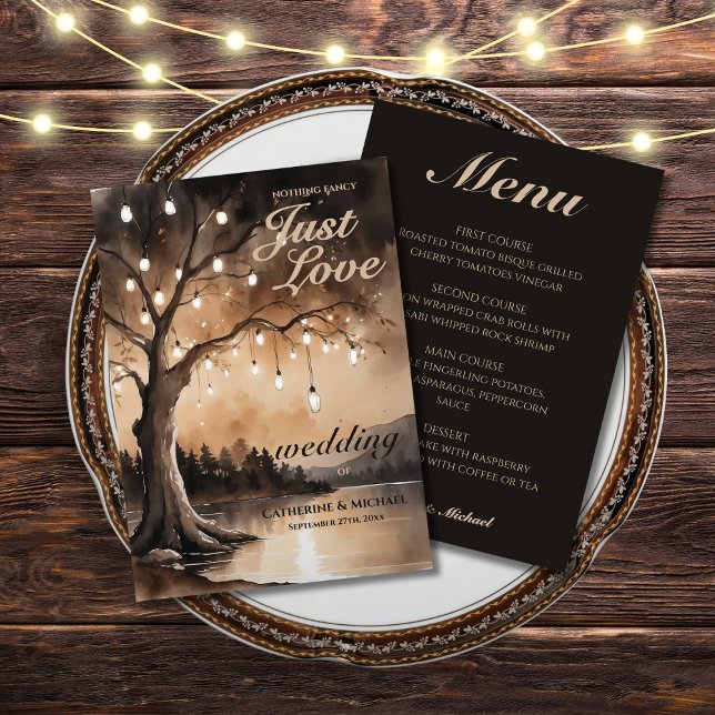 Menu Lumières À Chaînes Sur Le Mariage campagnard Roman (Créateur téléchargé)