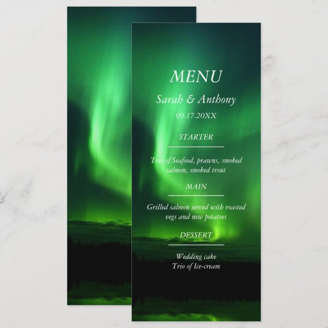 Menu Lumières du Nord Aurora Borealis Alimentation Mari (Devant / Derrière)