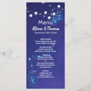 Menu Lumières rustiques de campagne mason jarres luciol