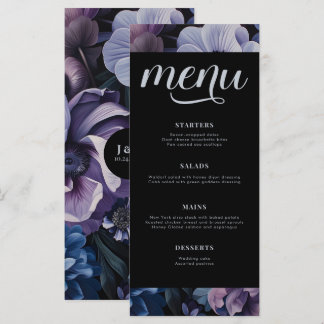 Menu Lune botanique | Mariage floral gothique