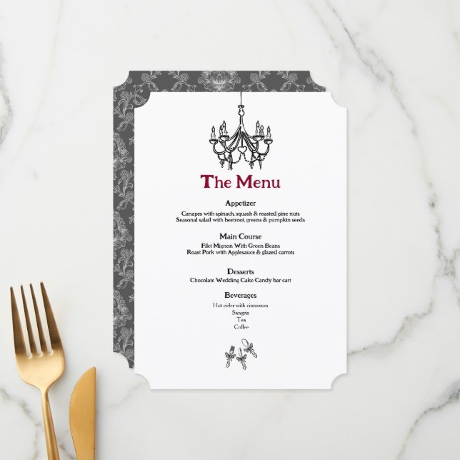 Menu Lustre Vintage (Devant/Arrière en situation)