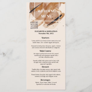 Menu Lux rose or parties scintillant rouille couleur cu