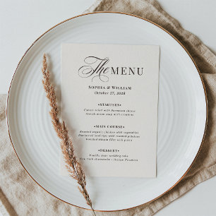 Menu Luxe Ivoire et Marron Espresso   Mariage Neutre
