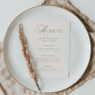 Menu Luxe Ivoire et Taupe Marron   Mariage Neutre