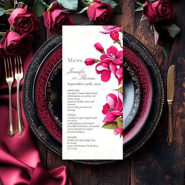 Menu Magenta Wild Mariage Rose (Créateur téléchargé)