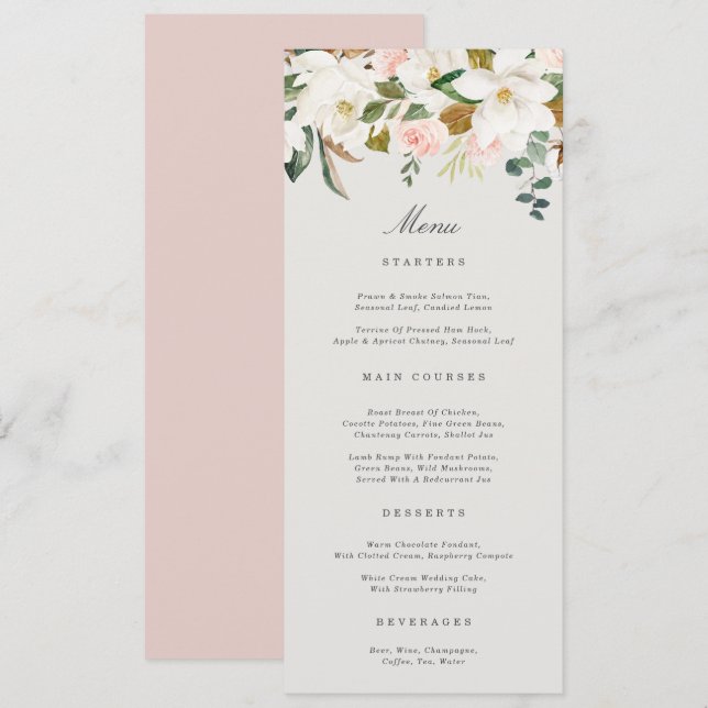 Menu Magnolia Cotton (Devant / Derrière)