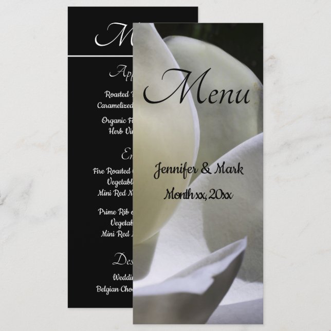 Menu Magnolia Mariage Blanc (Devant / Derrière)