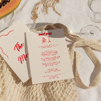 Main rouge moderne tiré Vintage Mariage irky