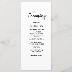 Menu Mandy Minimalist Simple Ceremony Party Program