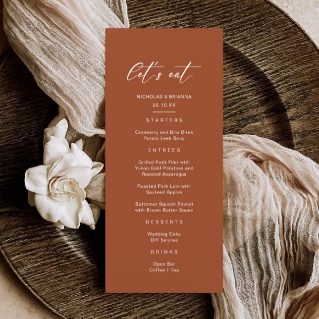 Menu Mangeons Boho Mariage en terre cuite (Créateur téléchargé)