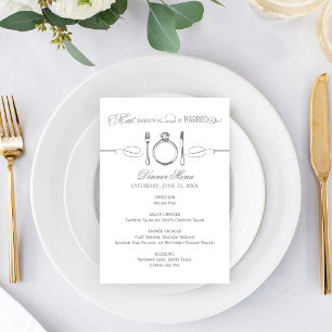 Menu Manger, boire et être marié Mariage au charbon gri