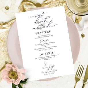 Menu Manger Boire et Être Marié Pour Assiette