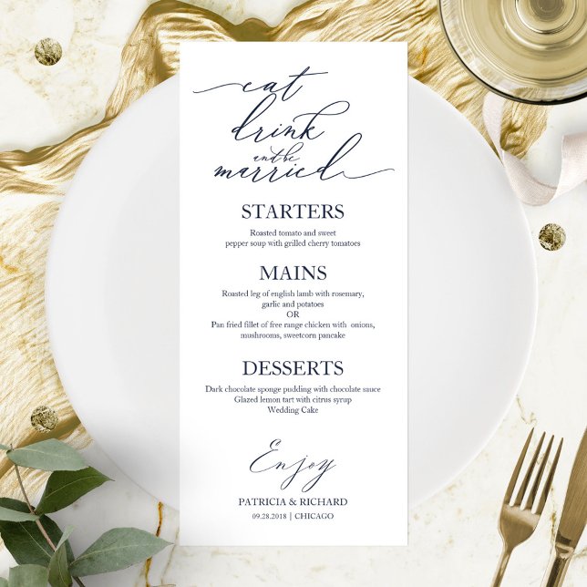 Menu Manger Boire et Être Marié pour Assiette (Créateur téléchargé)