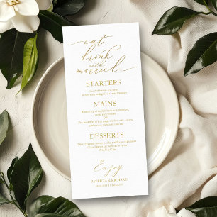 Menu Manger Boire et Être Marié pour Assiette