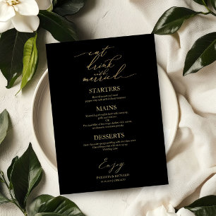 Menu Manger Boire et Être Marié Pour Assiette