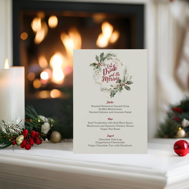 Menu Mangez, buvez et soyez joyeux Noël moderne (Créateur téléchargé)