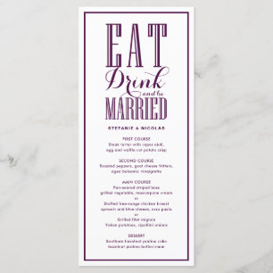 Menu Mangez, buvez et soyez marié Mariage