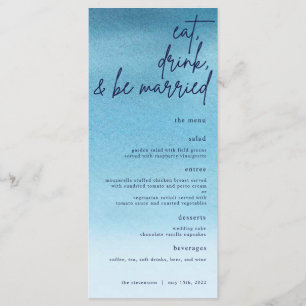 Menu Mangez, buvez et soyez marié Mariage d'aquarelle b