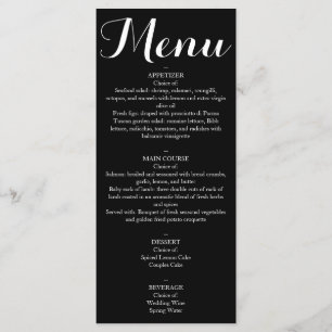 Menu - manuscrit