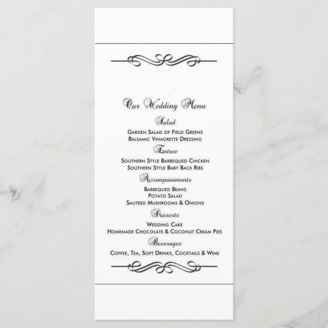 Menu mariage (Devant)