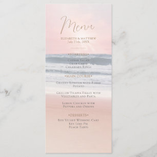 Menu Mariage à la plage au coucher du soleil Mariage