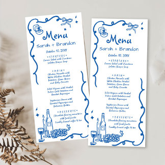 Menu Mariage à main blanche