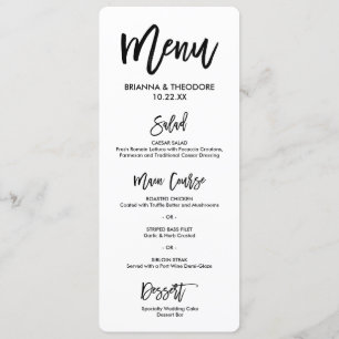 Menu Mariage à main chic