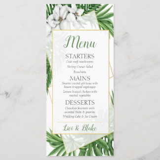 Menu Mariage à thème tropical