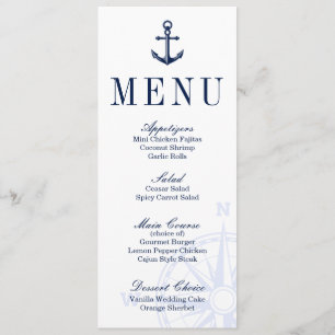 Menu Mariage Ancre nautique