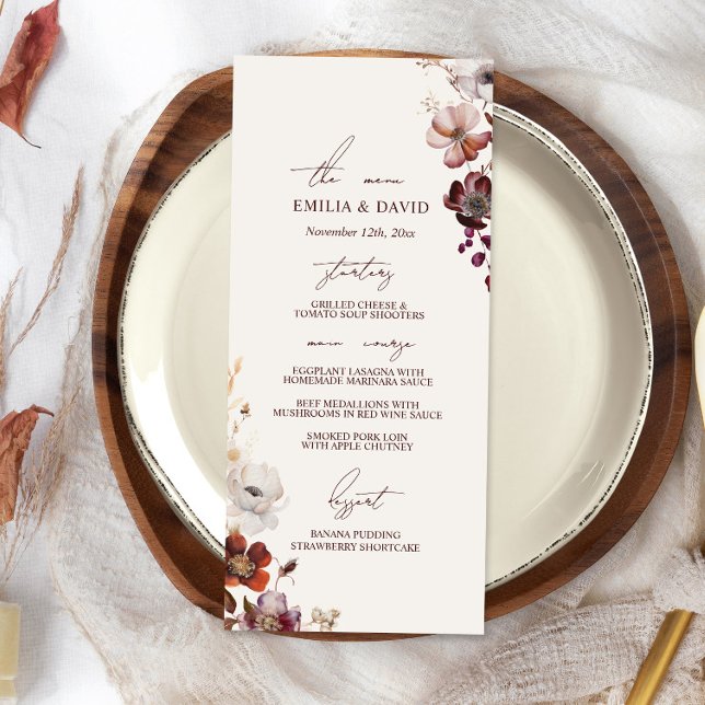 Menu Mariage Anémonique Automne (Créateur téléchargé)